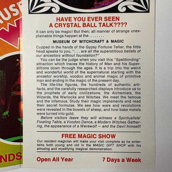 Vintage Museum of Witchcraft and Magic Gatlinburg TN Travel Pamphlet Devil 1970s - Picture 11 of 14